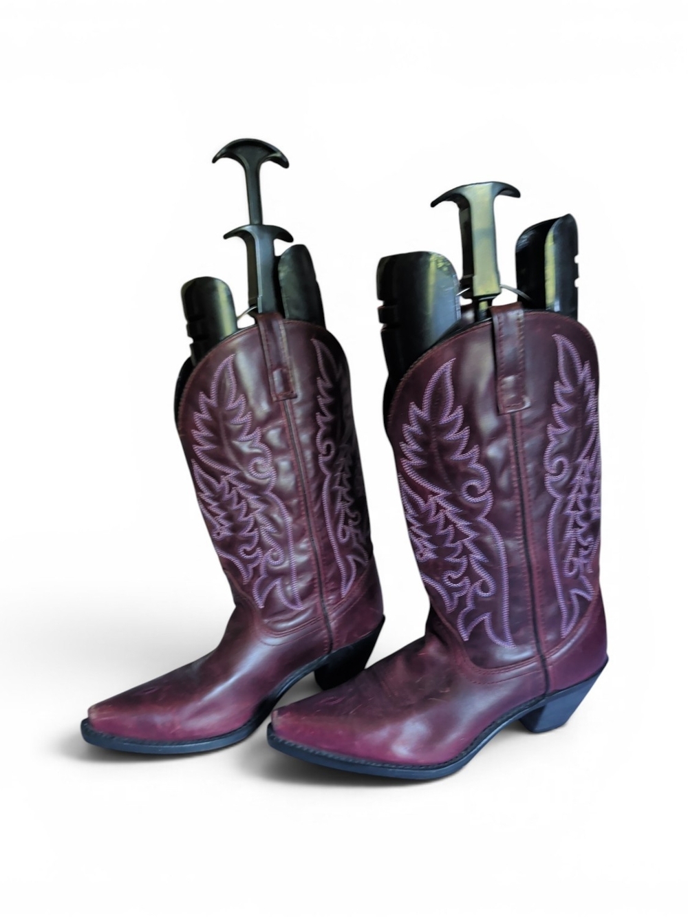 Laredo Women's Burgundy Western Embroidered Heeled Boots